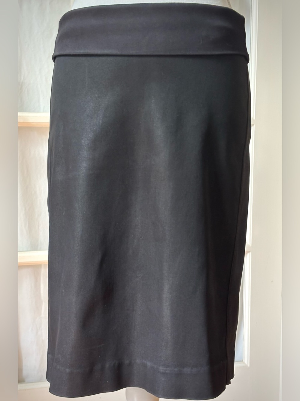 Level 99 Coated Pencil Skirt NWT Espresso Brown Faux Leather Look Size M